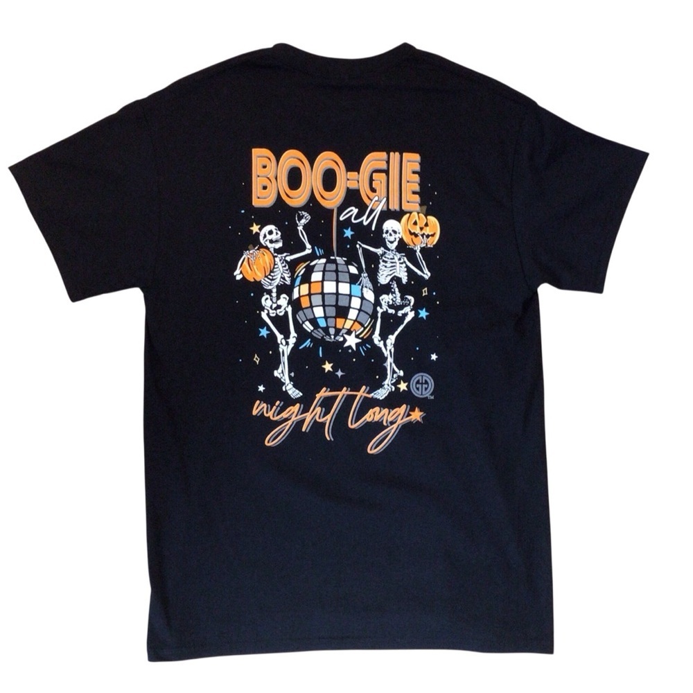Girlie Girl Originals Halloween T-Shirt Medium Boo-gie All Night Skeleton Disco